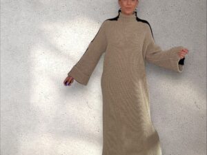 Kleid "Wintertraum“ - beige & schwarz