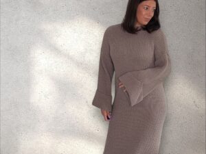 Kleid "Wintertraum“ - taupe