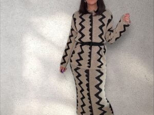 Zweiteiler Strick - Pullover & Rock