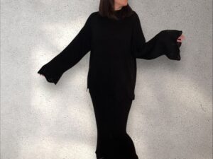 Zweiteiler Strick - Pullover & Rock „Welle“