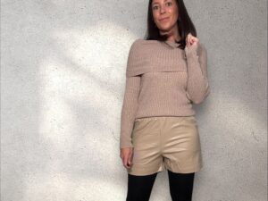 Kunstledershorts - creme