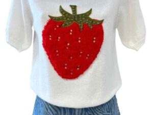 Feinstrick Kurzarm - Erdbeere