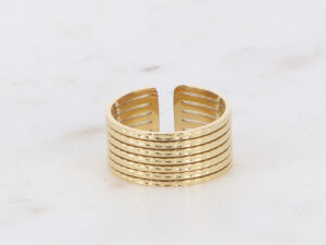 Edelstahlring - 7 verbundene Ringe