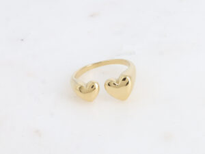 Edelstahlring - gefüllte Herzen