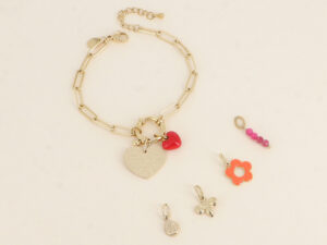 Charm-Armkette "Herz" aus Edelstahl