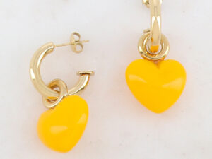 Ohrring - halbe Creole mit Herz aus Edelstahl